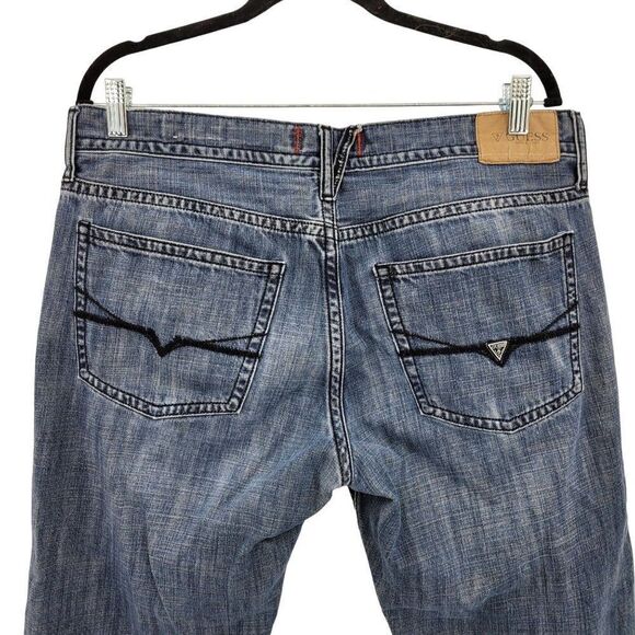 Vintage Guess Jeans Los Angeles 1981 Relaxed Straight Rowland Fit Whiskered 36W - Picture 9 of 12